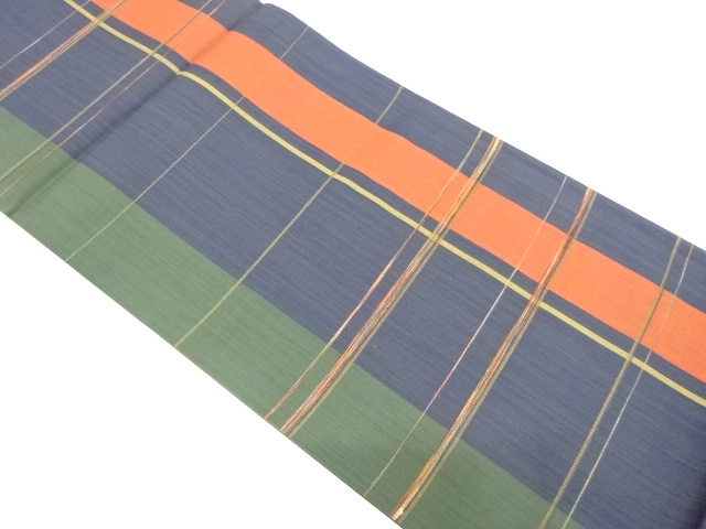 JAPANESE KIMONO / VINTAGE FUKURO OBI / SILK / WOVEN GRID